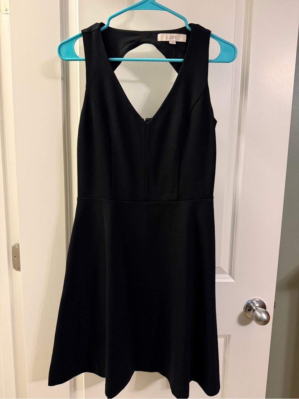 LOFT Black V-Neck A-Line Dress